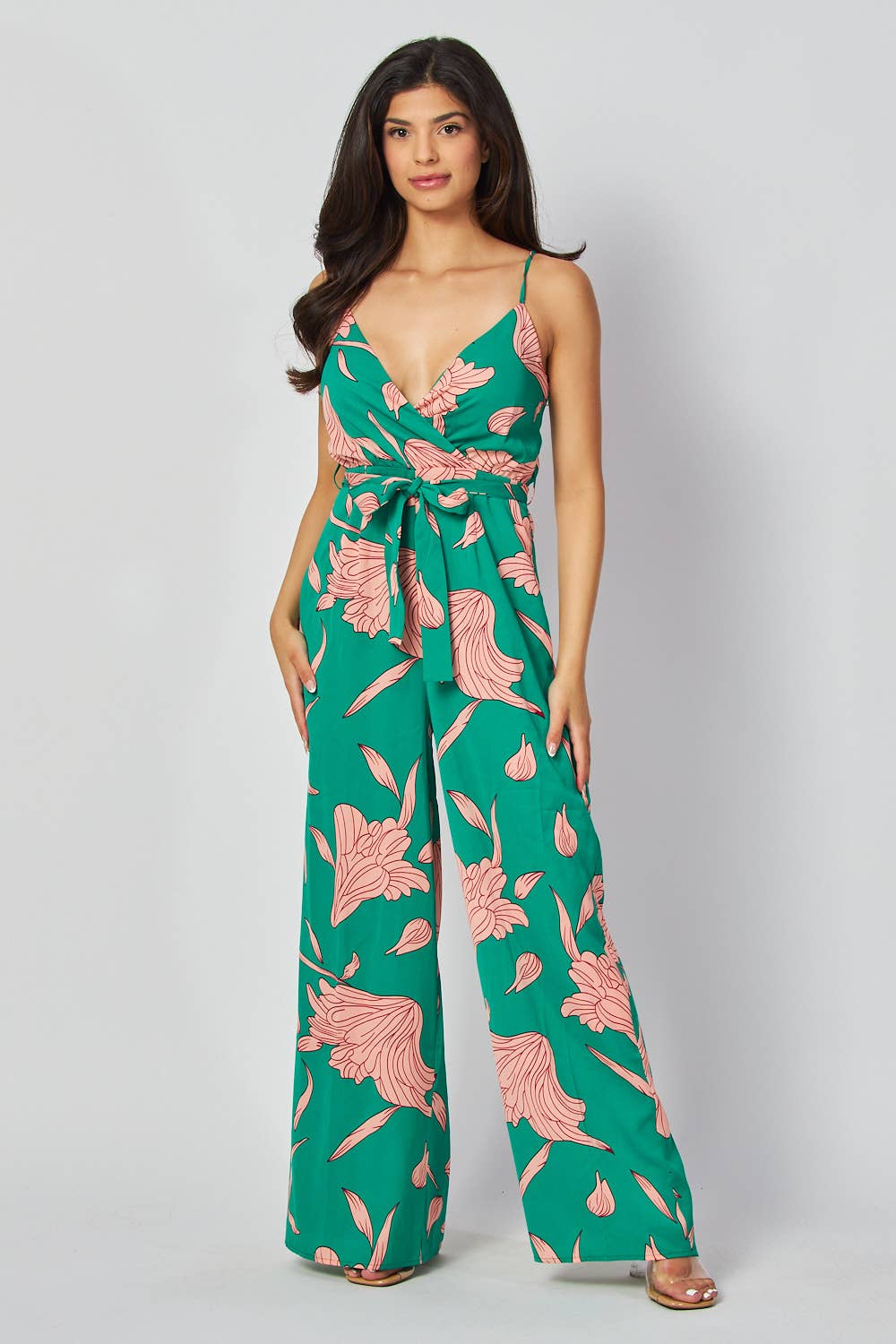 その他 SALSATION JUMP SUITS Big Hit Fashion - Floral Print Jump-suit HR2625-GREEN | Salsa