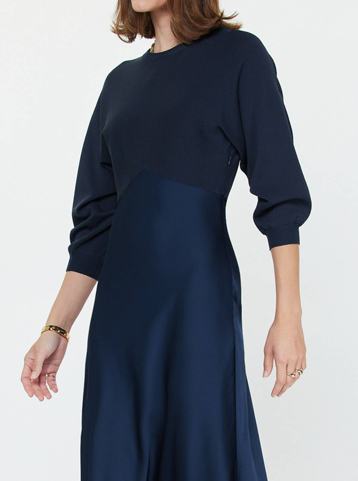 current air layered sweater dress - Mixed Media Midi Clothing