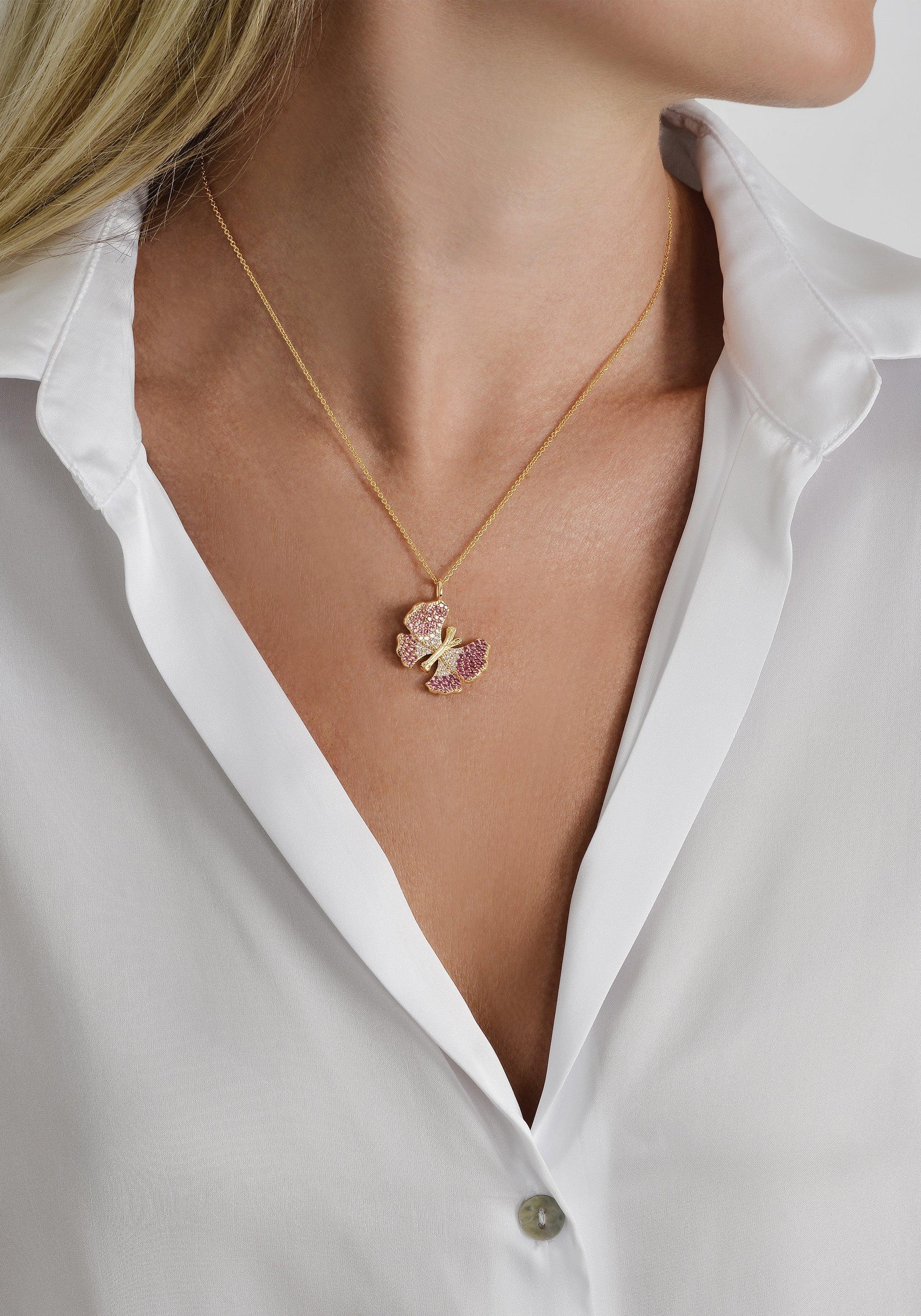 Anabel Aram Butterfly Gold Pave Necklace Salsa Soleil Butik